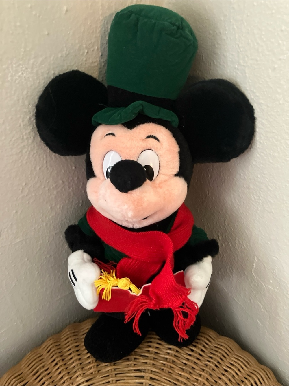 Vintage Disney Parks Mickey Mouse Christmas Caroler Plush Disneyland